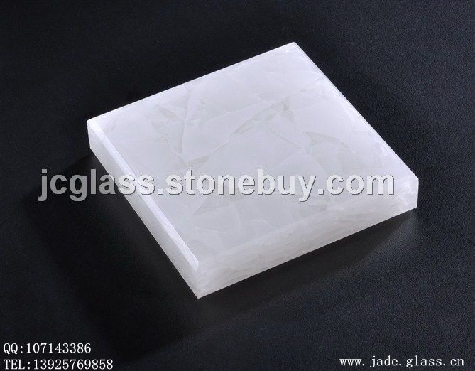 像玉一样的玻璃石材晶创玉石玻璃珍珠白玉