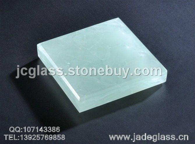 玻璃透光石人造玉石晶创玉石玻璃冰青