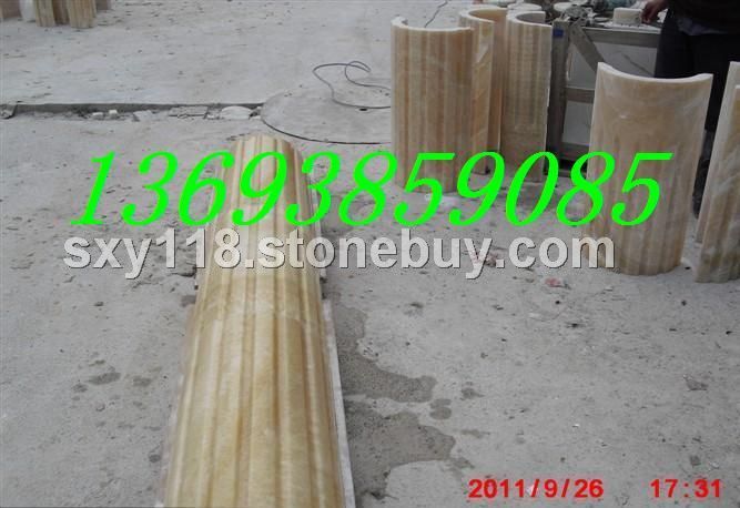 松香玉罗马柱加工米黄玉