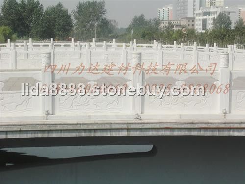汉白玉荷花浮雕栏杆/凤凰浮雕栏杆