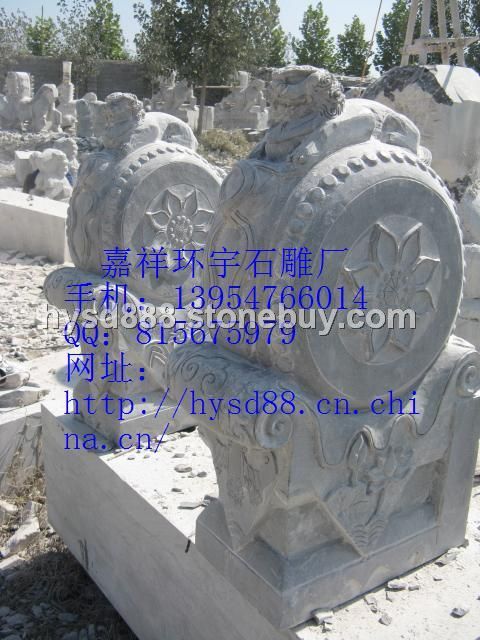 供应嘉祥环宇石雕厂抱鼓石，青石石鼓，青石抱鼓石
