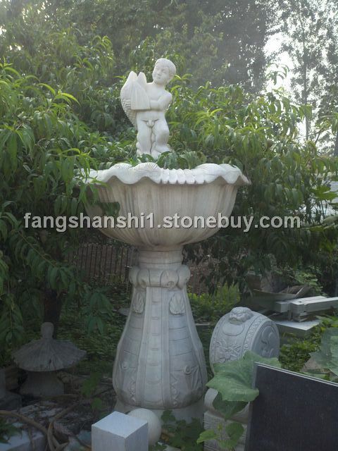 漢白玉雕刻噴泉單層