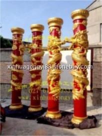玻璃钢龙柱，玻璃钢雕塑，玻璃钢制品