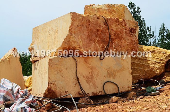 金黄石大理石荒料