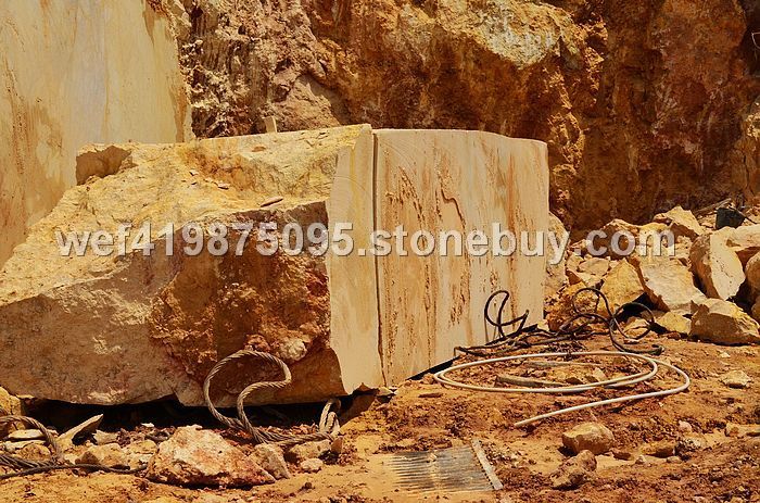 金黄石大理石荒料