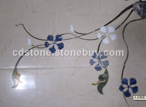 石材水刀拼花，背景石材雕刻，石材线条