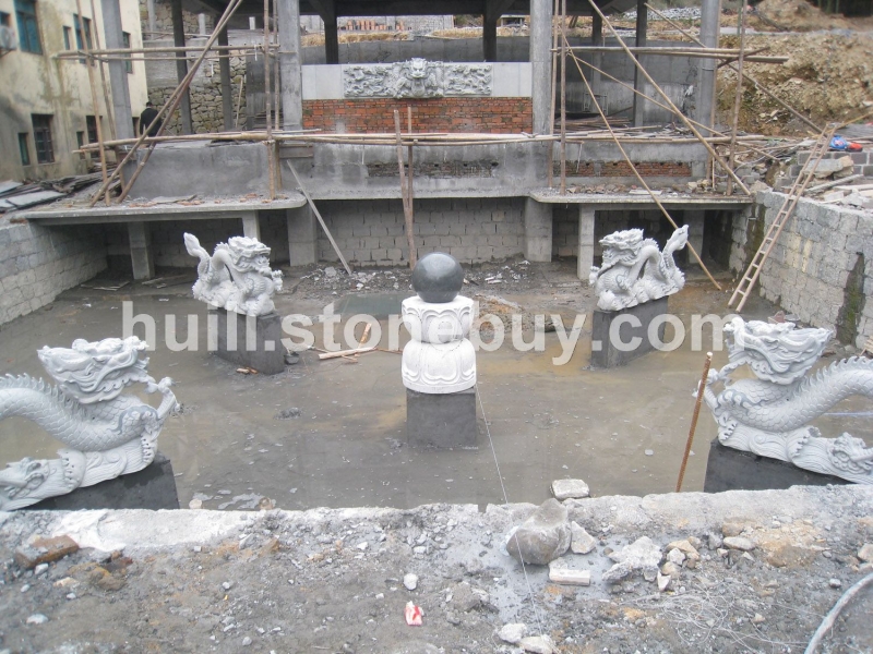 芝麻黑五龙石雕堵