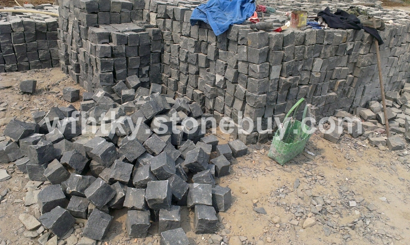 青州黑六面自然小块石