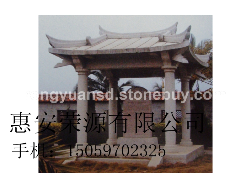 訂做花崗巖石亭子 景觀六角亭 園林石亭