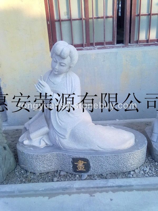 花岗岩石材古人雕塑 园林景观人物雕塑 工程建设石雕