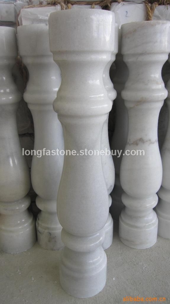 工厂现货批发广西白栏杆  天然大理石栏杆  圆头12X12X60