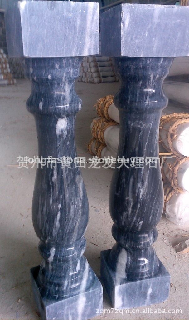 工厂现货批发  广西黑天然大理石栏杆  12X12X60