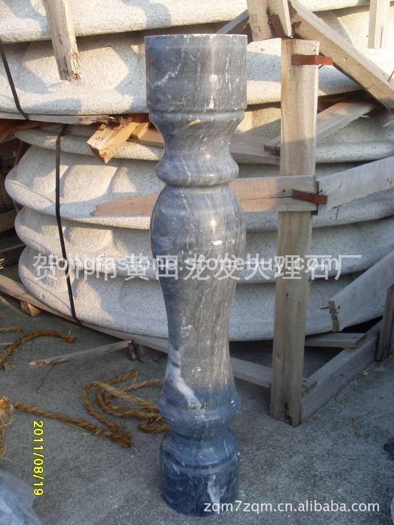 工厂大量现货批发  广西黑天然大理石栏杆  12X12X50  流星雨