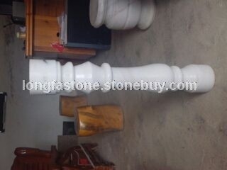 广西白天然大理石栏杆 批发汉白玉栏杆 圆头12X12X80异形栏杆