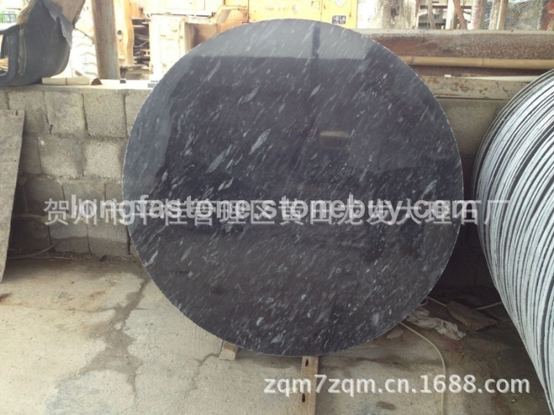 現(xiàn)貨批發(fā)天然板材 流星雨圓桌 廣西黑   可定做(圖)