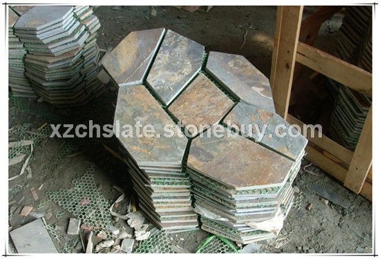 江西文化石 黑色地板岩 青石板 网贴石