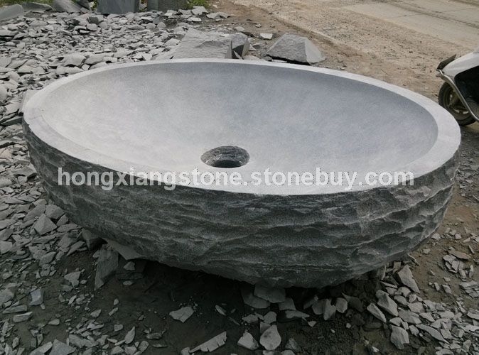 鸿祥喷泉水池 芝麻灰 芝麻黑 灰色石材 福建灰麻花岗岩