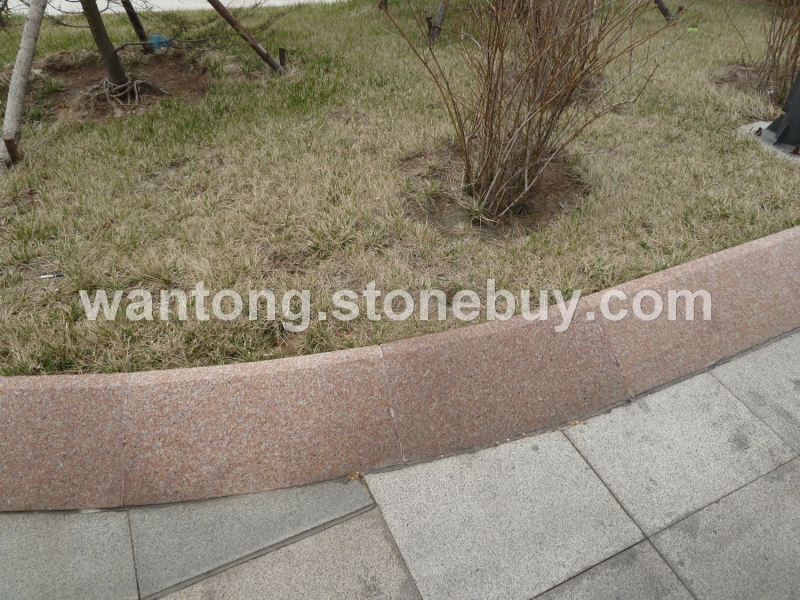 供应红色花岗岩--石岛红路沿石的批量生产 生产批发基地 电话/微信18660260723