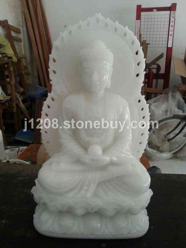 缅甸白玉佛像三宝佛祖