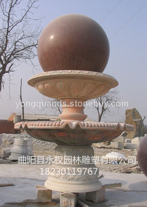 晚霞紅石材風(fēng)水球噴泉