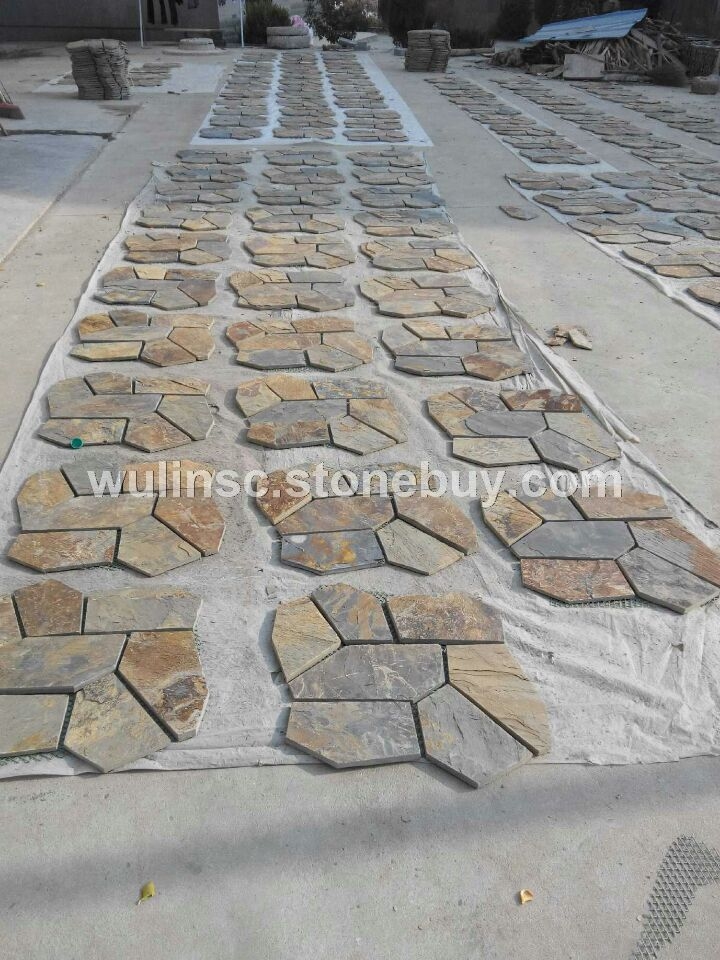 多边形网帖 大量现货供应 天然文化石 板岩 页岩 青石板 厂家直销