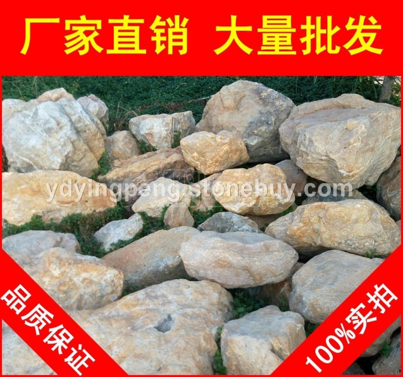 廣東英德黃臘石，草地點景散置增城黃蠟石，景觀石批發(fā)