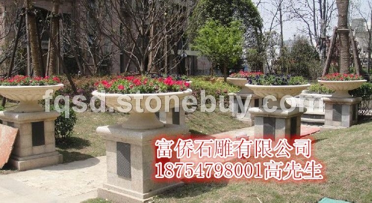 石雕花钵、园林花钵、园林小品、园林工艺品、石雕花钵厂家、石雕花钵厂家