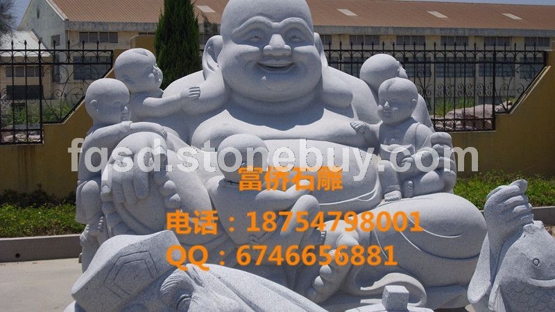 石雕佛像、石雕布袋和尚、石雕人物雕塑、石雕弥勒佛、寺院雕塑
