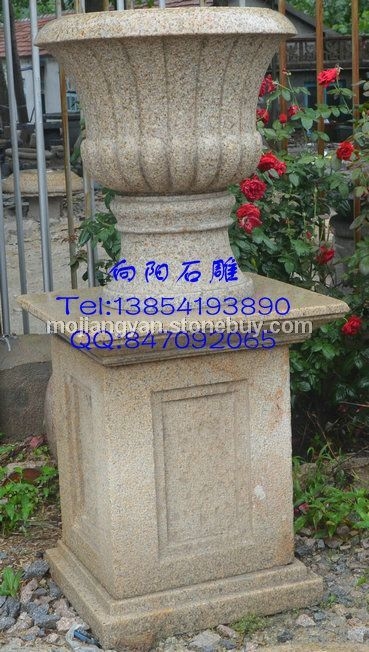 石雕花盆花钵（黄锈石、五莲红、黄金麻）
