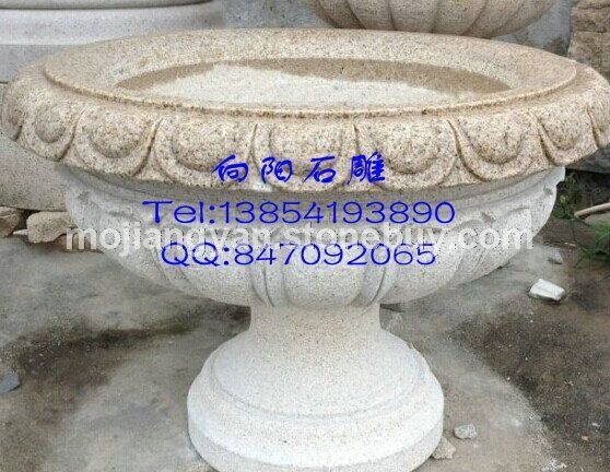 石雕花盆花钵（黄锈石、五莲红、黄金麻）