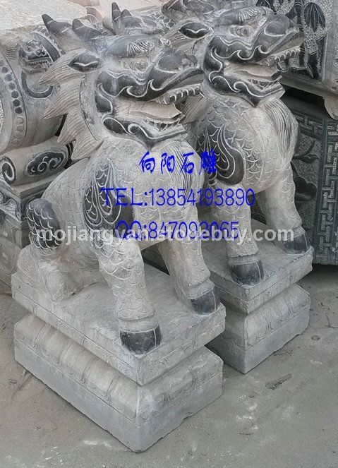 石雕麒麟、山東石雕麒麟、濟(jì)南石雕麒麟、招財(cái)麒麟、坐麒麟、花崗巖石雕麒麟