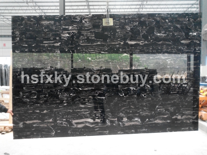 世纪黑冰花 银白龙 黑色石材大板