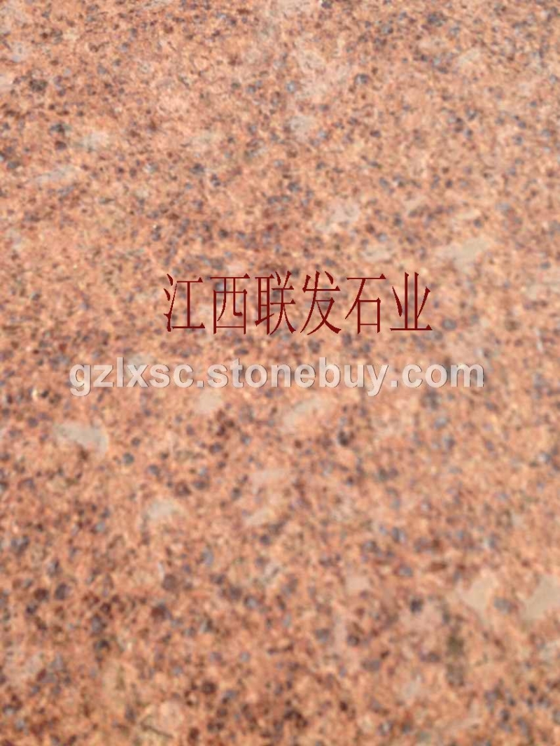 批发江西红色石材---江西映山红花岗石富贵红代代红仙人红江西红四季红高原红建筑石材/路沿石酒店外墙花