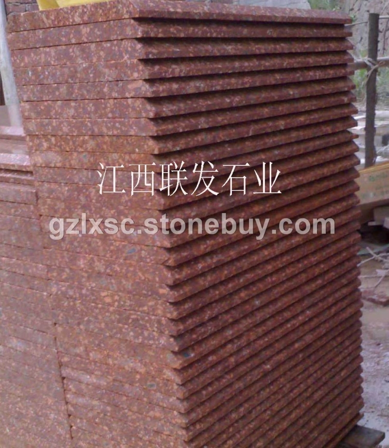 江西红色石材－映山红帝王红石材富贵红仙人红花岗石产品货样