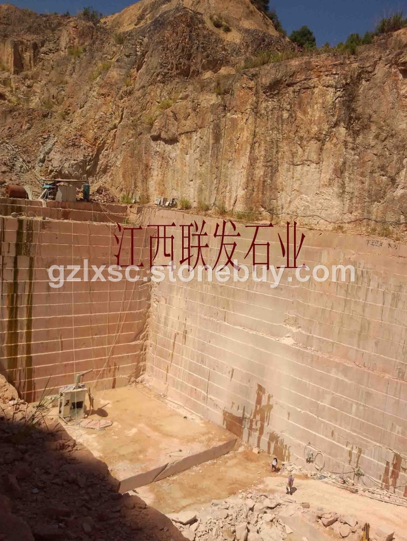 映山红富贵红石材矿山光泽红江西红矿山荒料