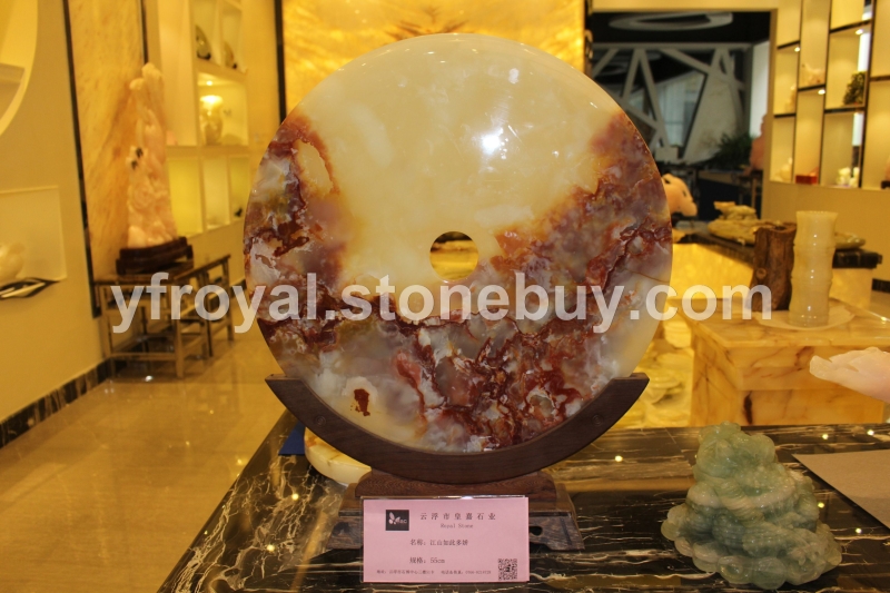 玉石工藝品，大尺寸紅花冰玉平安扣