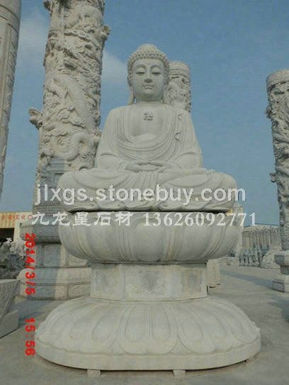 寺庙坐佛雕像 仿古石雕佛像摆件