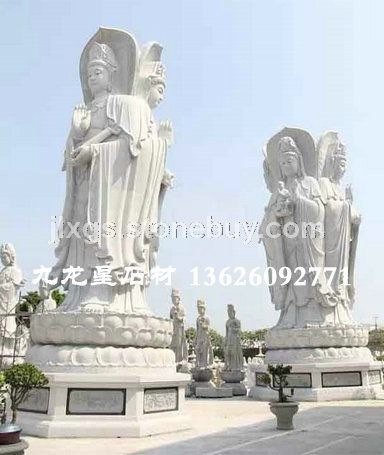 庙宇石雕神像观音 观音菩萨石头雕像