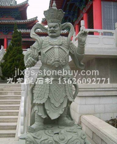 青石雕刻 石雕四大天王 四大金刚  寺庙石雕神像