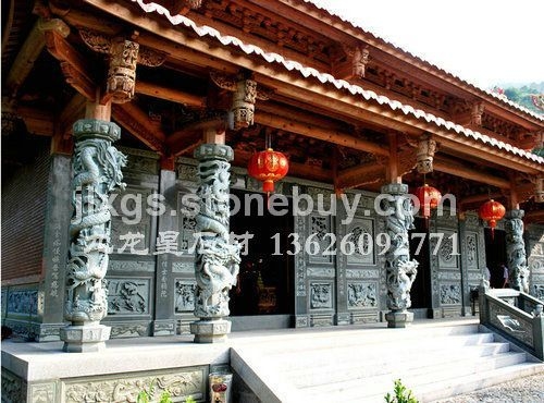 宗教寺廟石雕龍柱 青石龍柱雕刻