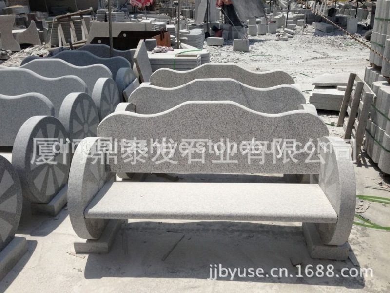 福建石材G655花岗岩靠背椅 车辇造型