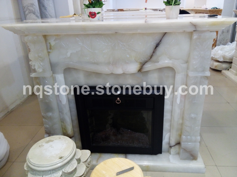 F-206白玉石壁炉ONYX FIREPLACE