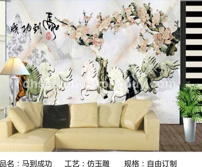 3D仿玉雕电视背景墙6