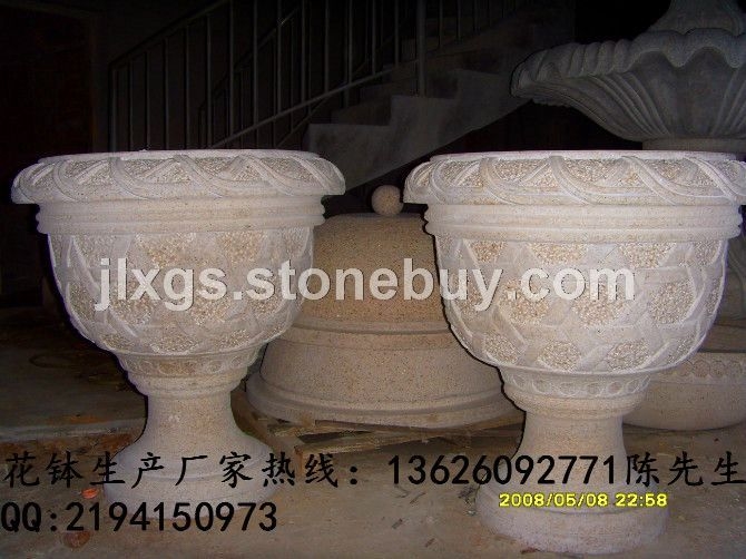 黃銹石花缽 成品花缽 園林花缽 花缽批發