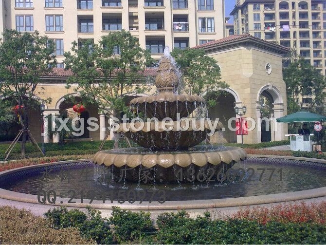 莲花水池 莲花水钵 石雕大型水钵 石雕喷泉价格