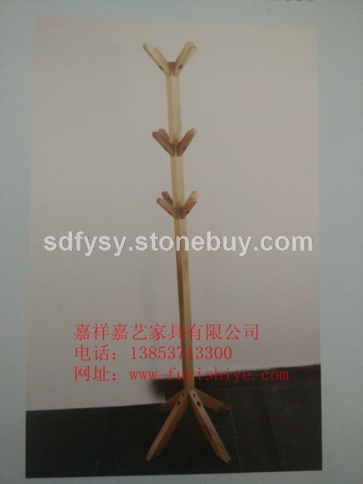 供应白橡木实木简易衣帽架JY-021