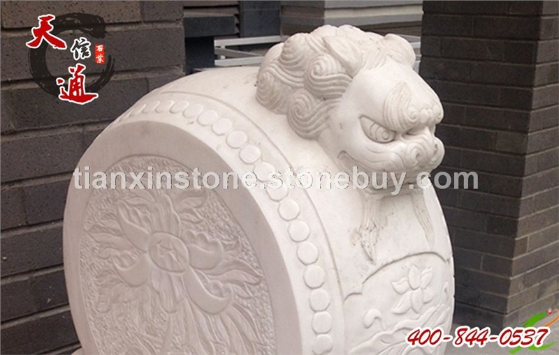 石雕抱鼓石，抱鼓石墩，仿古抱鼓石，汉白玉抱鼓石，青石抱鼓石