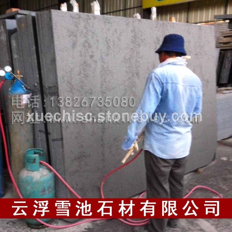 高档桌面火烧石台面板 山西黑火烧石