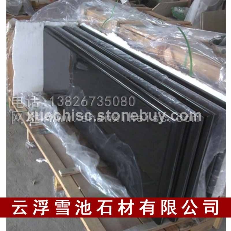 精品光面黑色餐台台面板 天然黑色光面台面板