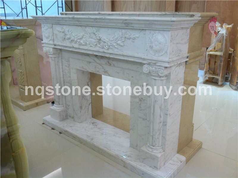 F-191希腊进口爵士白壁炉架fireplace）